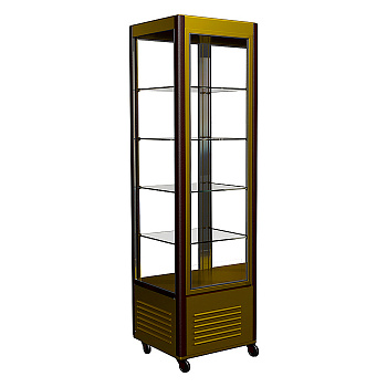  Шкаф холодильный Carboma LATIUM D4 VM 400-1 (R400C Люкс коричнево-золотой, 1/2, INOX) на сайте БелТоргХолод