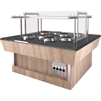  Мармит первых блюд (шведский стол сдвоенный) Refettorio RM41SD2 (каменная столешница) 4 супницы на сайте Белторгхолод