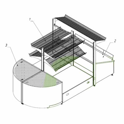 Фруктово-овощной модуль торцевой Stahler Garden H=1600 L=1740 G=800 (N-AA 12161780) на сайте Белторгхолод
