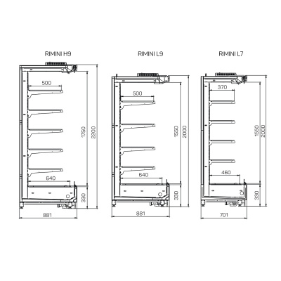 Витрина пристенная Italfrigo RIMINI L7 1250 на сайте Белторгхолод