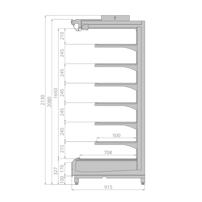 Витрина пристенная Brandford TESEY Compact торцевая на сайте Белторгхолод