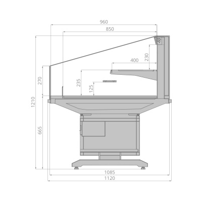 Витрина холодильная Brandford AURA SQ H120 125 на сайте Белторгхолод