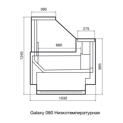 Витрина холодильная Dazzl Galaxy 080 Plug-in 94 статическая НТ на сайте Белторгхолод