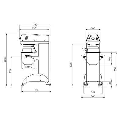 Миксер планетарный Rollmatic Bull B30F