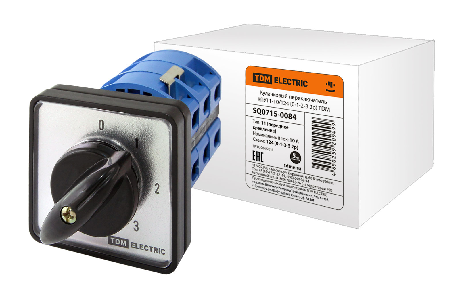 Кулачковый переключатель КПУ11-10/124 (0-1-2-3 2р) TDM SQ0715-0084, Ввезен из РФ