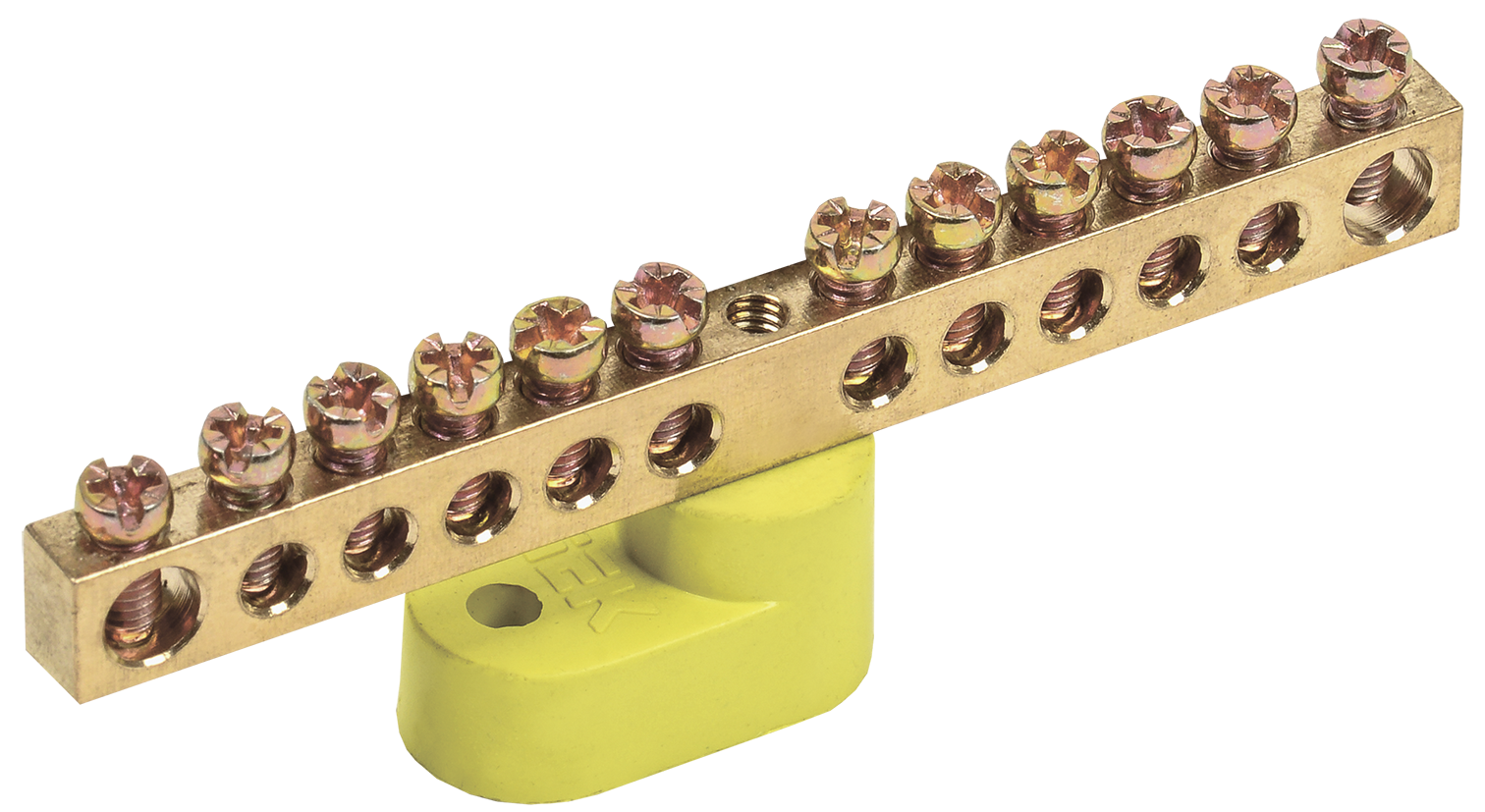 Шина PE "земля" на одном угловом изол ШНИ-6х9-16-У1-Ж IEK