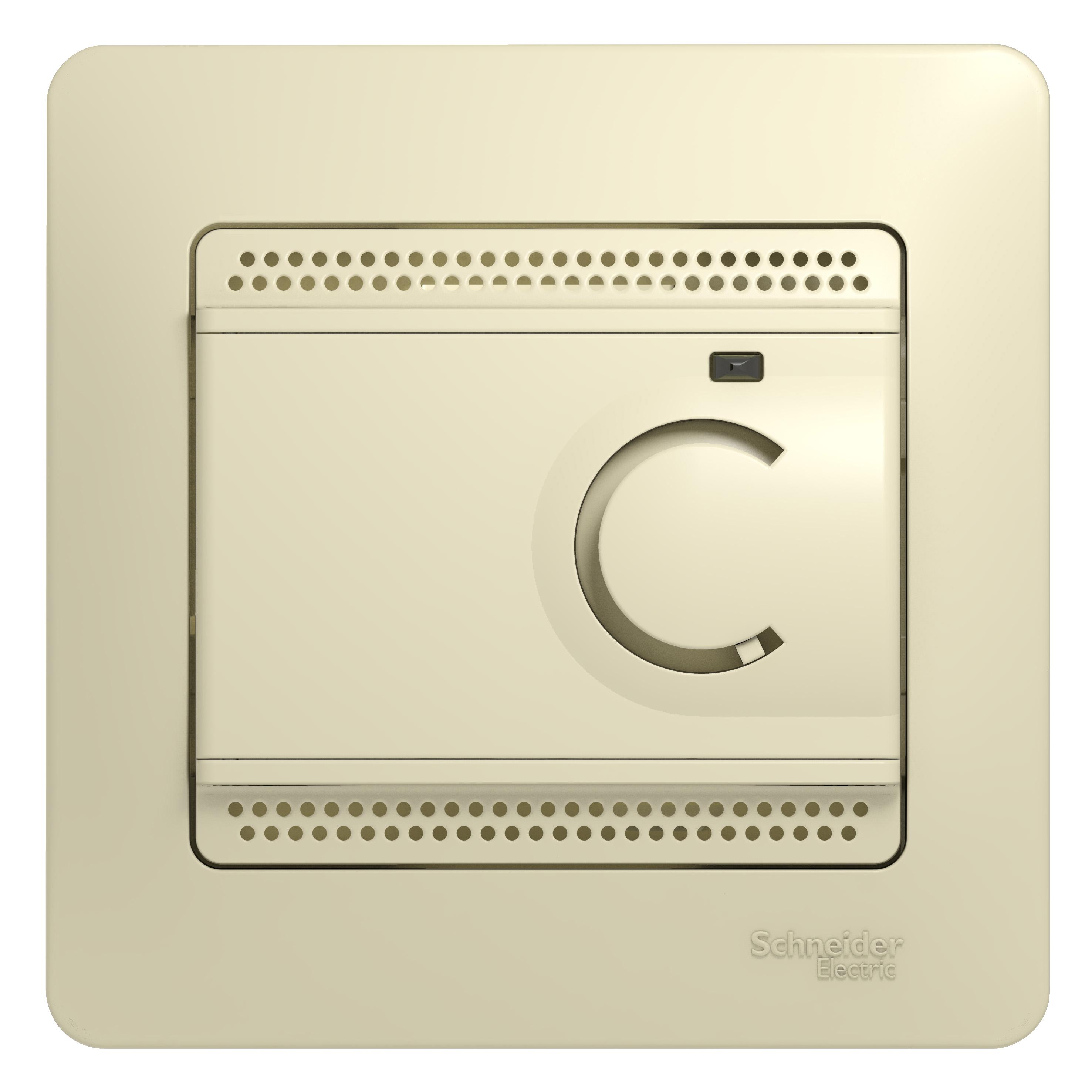 GLOSSA ТЕРМОСТАТ электр.теплого пола с датчиком,от+5до+50°C,10A, БЕЖЕВЫЙ
