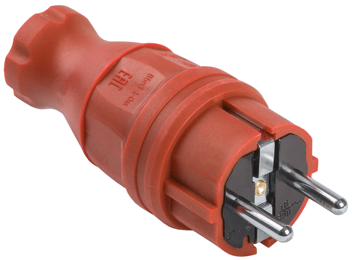 ВБп3-1-0м Вилка прямая ОМЕГА IP44 красная IEK