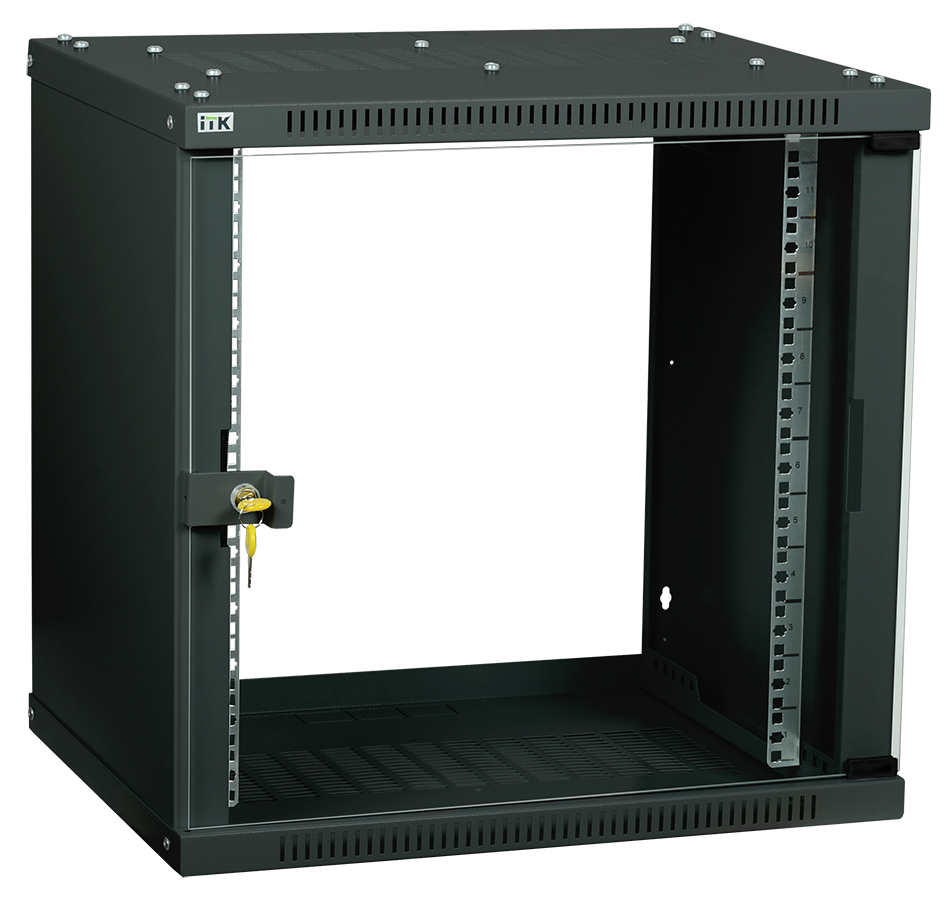 ITK Шкаф LINEA WE 12U 600x600мм дверь стекло черный