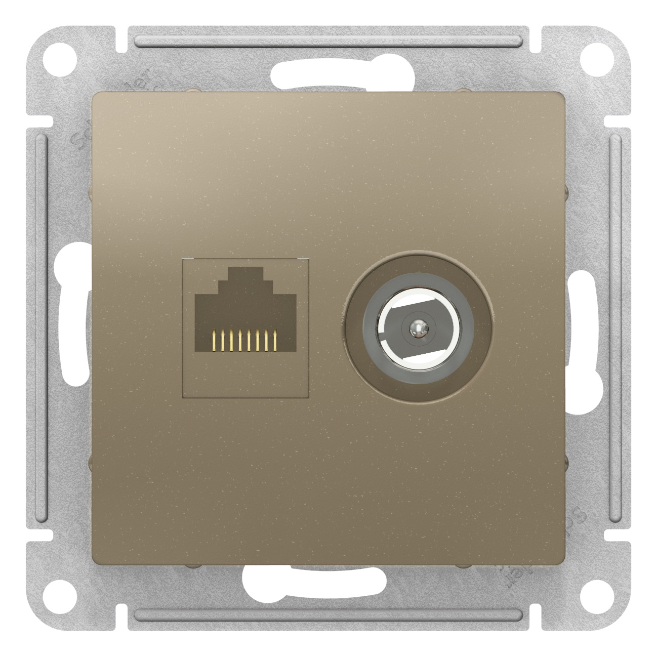 ATLASDESIGN РОЗЕТКА двойная ТВ + компьютерная RJ45, кат. 5Е, ШАМПАНЬ