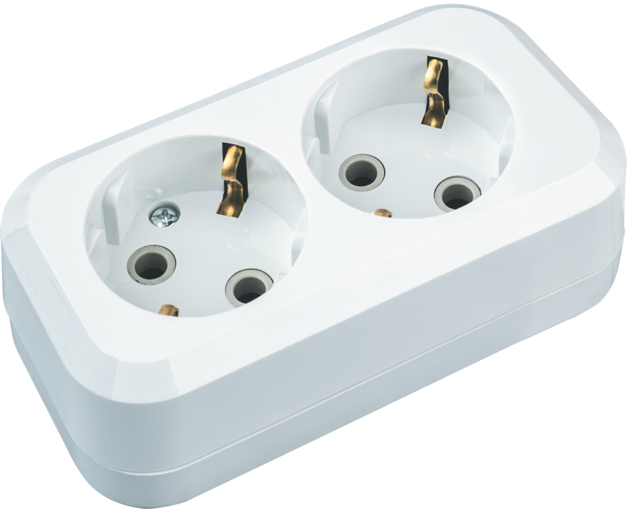 Колодка Navigator 61 582 NCA-BL01-02-E-WH 2гн с/з АБС пластик, Ввезен из РФ