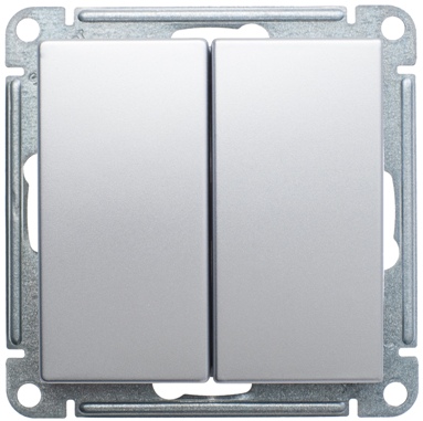 W59 Выключатель 2кл. с/у 10А (мат.хром, б/рамки)(10шт) VS510-252-5-86,