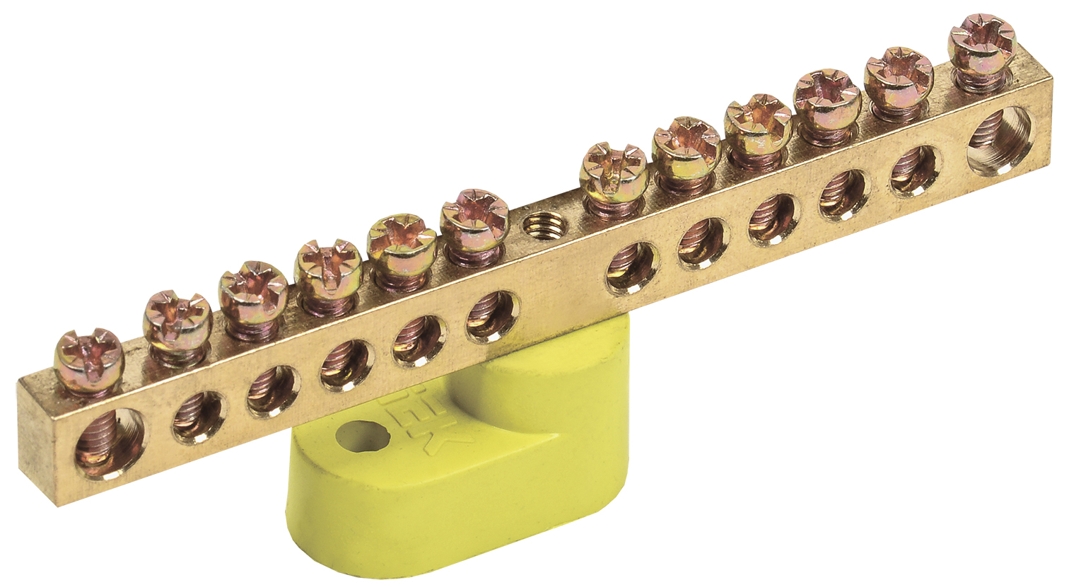 Шина PE "земля" на одном угловом изол ШНИ-6х9-12-У1-Ж IEK