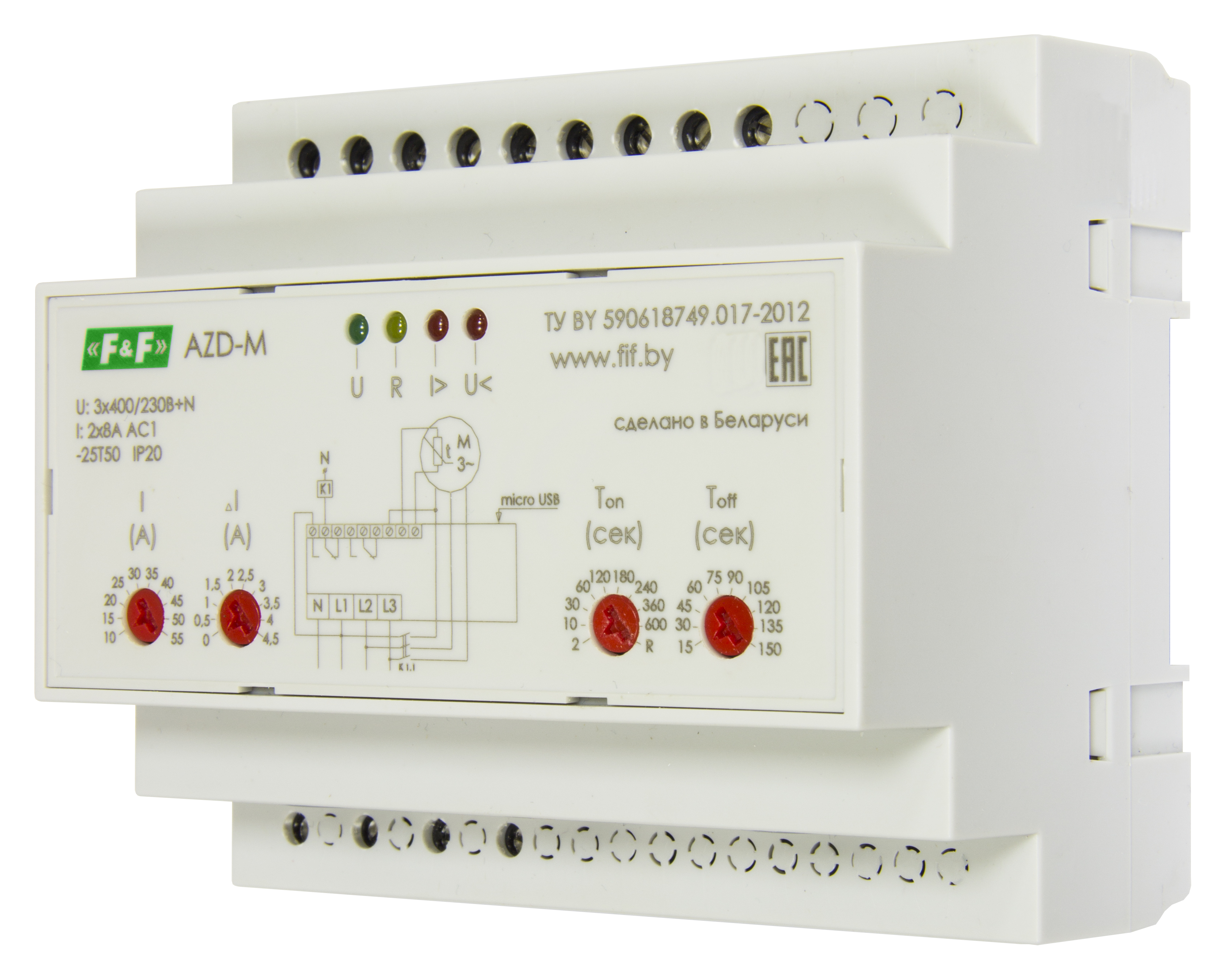 Реле защиты электродвигателей AZD-M-01, Пр-ль СООО"Евроавтоматика ФиФ", РБ