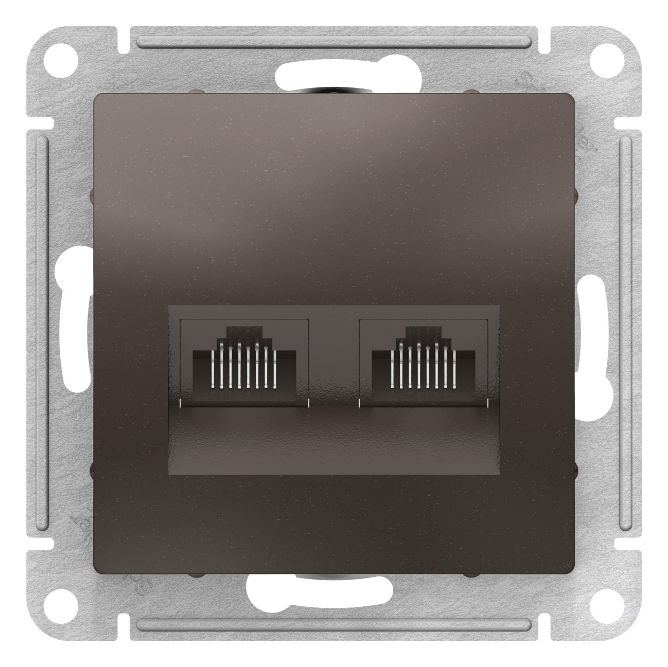 ATN000685 ATLAS РОЗЕТКА двойная компьютерная RJ45+RJ45, кат.5E, механизм, МОККО,Ввезен из РФ