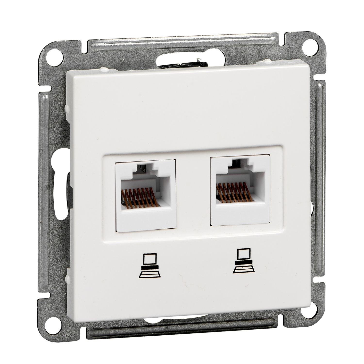 W59 Розетка комп. двойная с/у RJ45 кат.5е (белый, б/рамки)(10шт) RSI-251KK5E-1-86, Ввезен из РФ