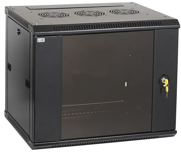 ITK Шкаф LINEA W 9U 600x450 мм дверь стекло, RAL9005