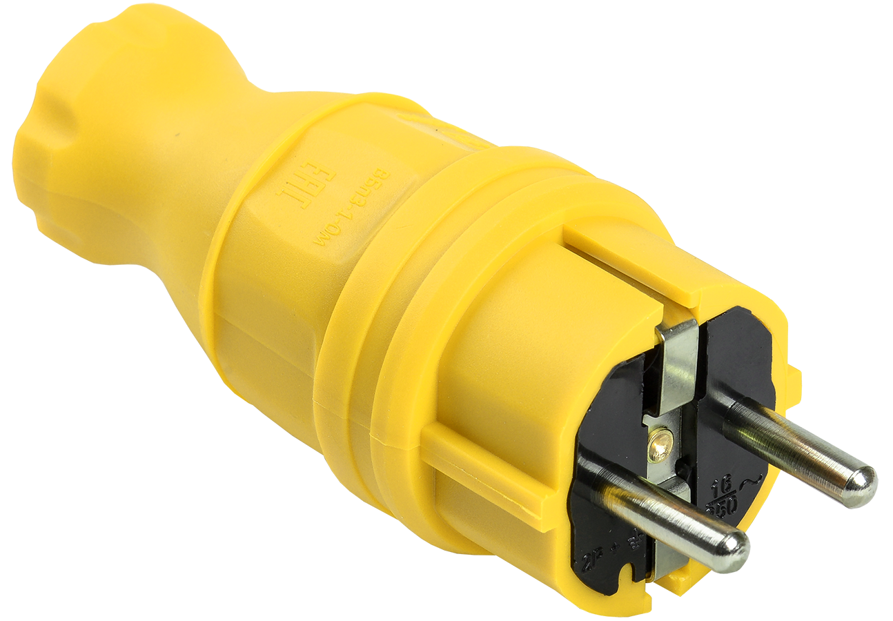 ВБп3-1-0м Вилка прямая ОМЕГА IP44 жёлтая IEK,