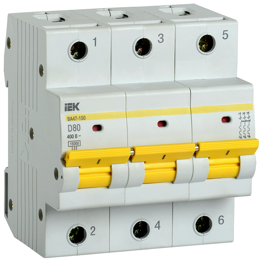 KARAT Авт. выкл. ВА47-150 3P D 80А 15кА IEK,