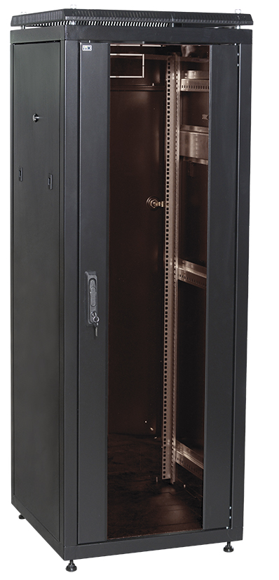 ITK Шкаф сетевой 19" LINEA N 18U 600х600 мм стеклянная передняя дверь черный