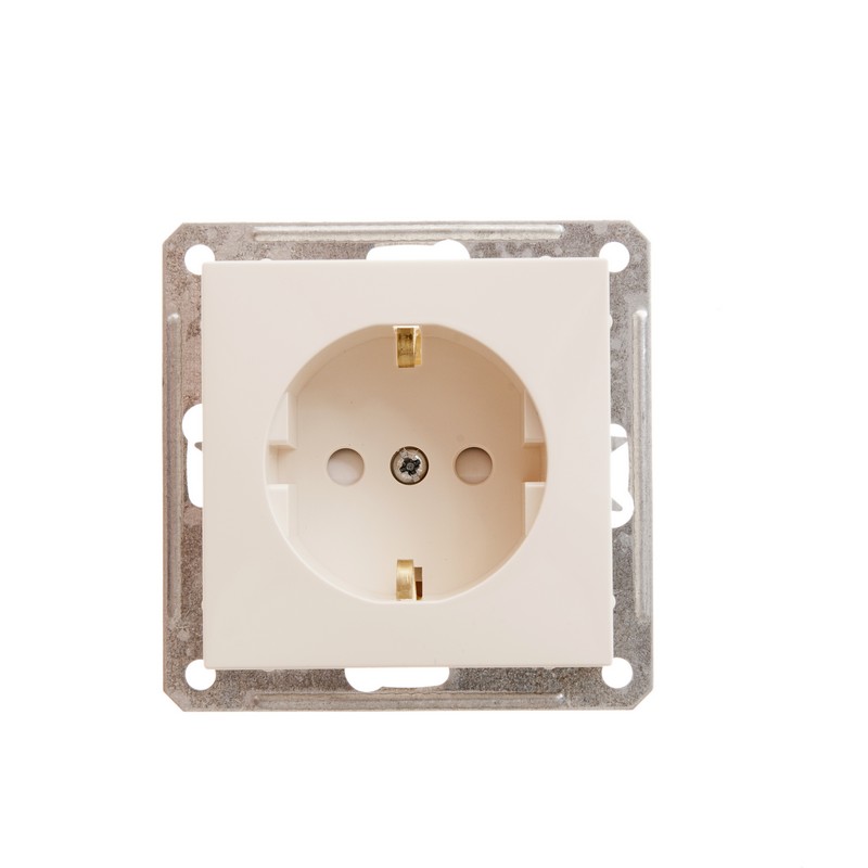 W59 Розетка 1-я с/у с/з з/шт 16А (сл.кость, б/рамки)(20шт) RS16-152-2-86,