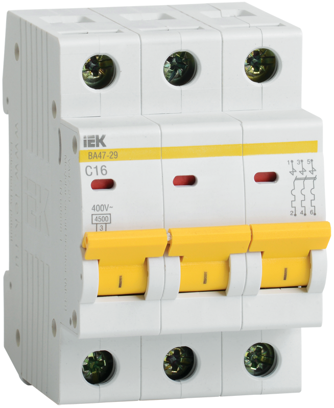 KARAT Авт. выкл. ВА47-29 3P D 3А 4,5кА IEK,
