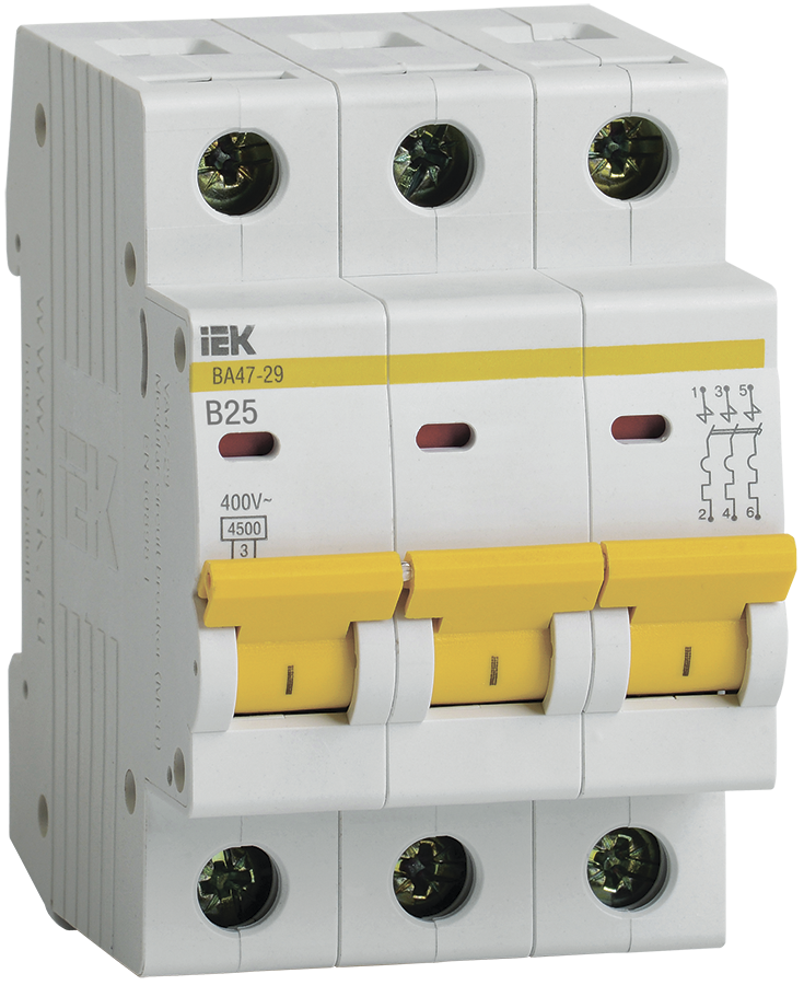 KARAT Авт. выкл. ВА47-29 3P B 25А 4,5кА IEK