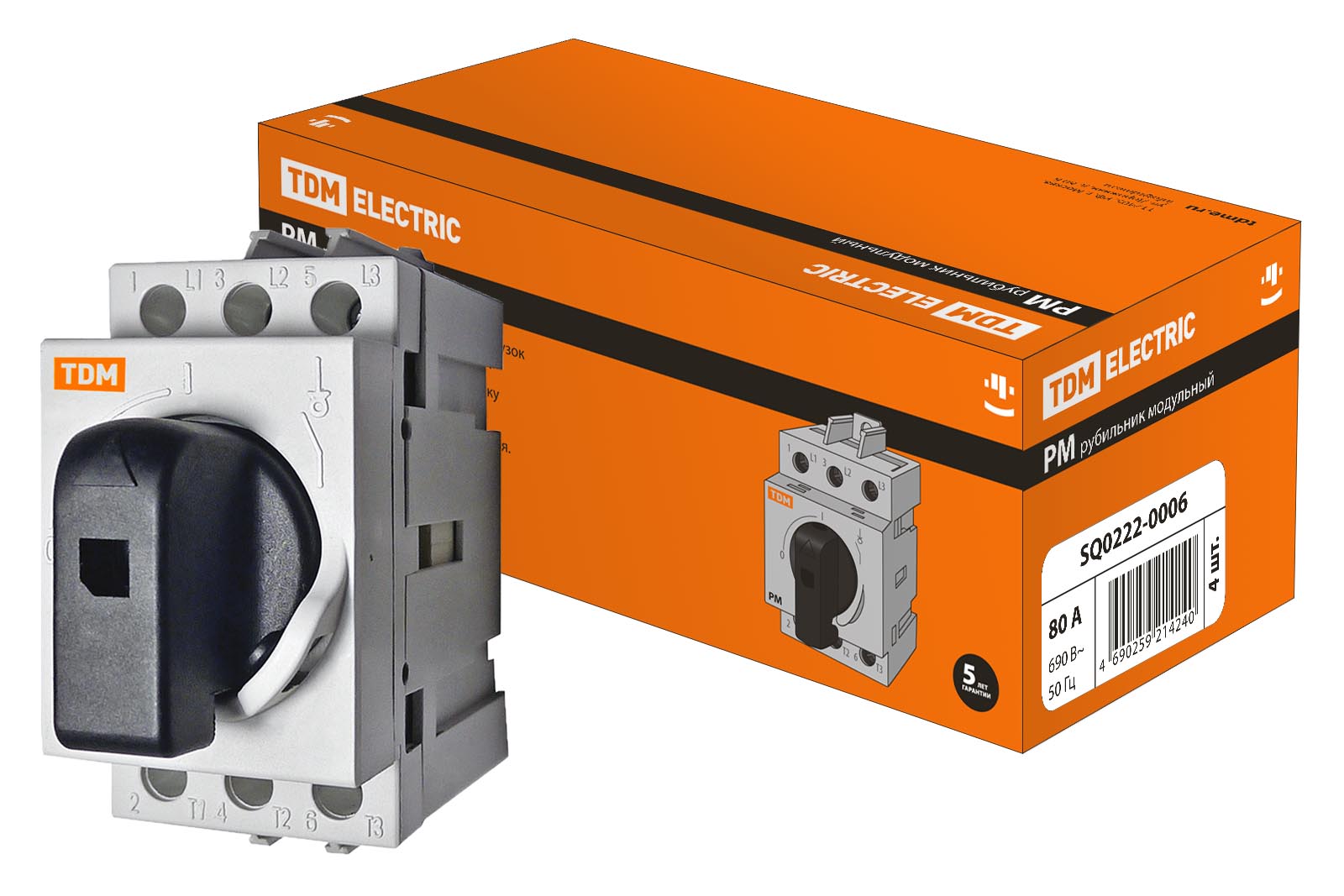 Рубильник модульный РМ-80 3П 80A TDM,SQ0222-0006, Ввезен из РФ