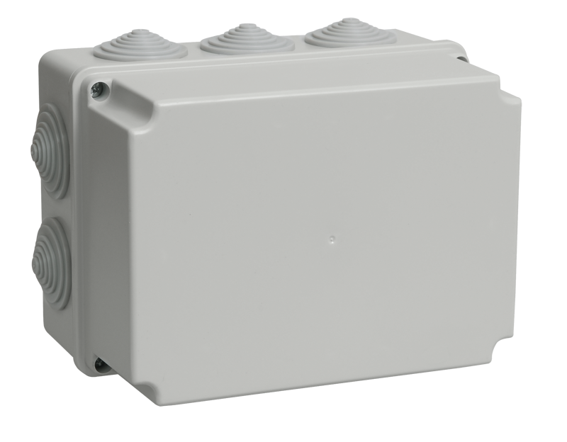 Коробка КМ41245 распаячная для о/п IP44 (10вводов) 190х140х120 (ИЭК), Ввезен из РФ