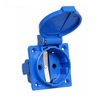 Розетка панельная РП10-3 скрытая с защитной крышкой 2Р+РЕ 16А 250В IP44, Китай