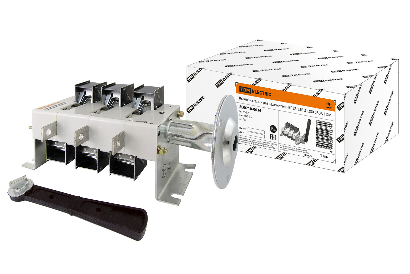 Выключатель-разъединитель ВР32-35В31 250 250А TDM,SQ0718-0036, Ввезен из РФ. Код ОКРБ 007-2012: 27.33.11