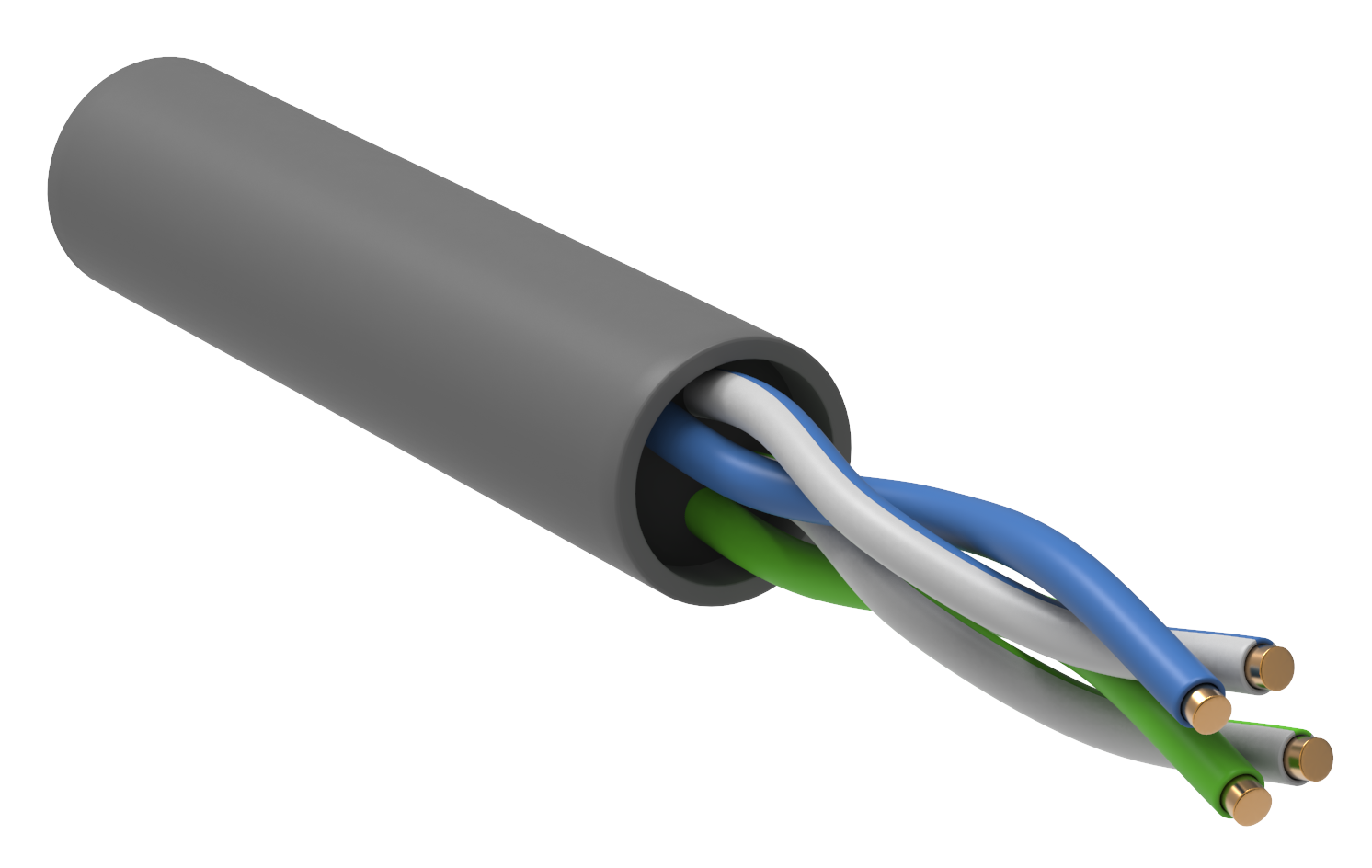 Кабель Витая пара U/UTP, кат. 5Е 2x2x24AWG solid, Ввезен из РФ, Код ОКРБ 007-2012: 27.32.13.600