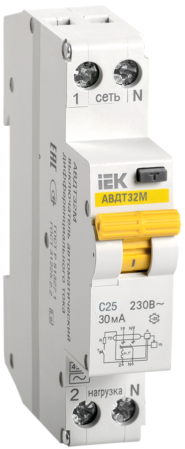 Диф. автомат АВДТ32М C25А  30мА, MAD32-5-025-C-30, Ввезен из Китая