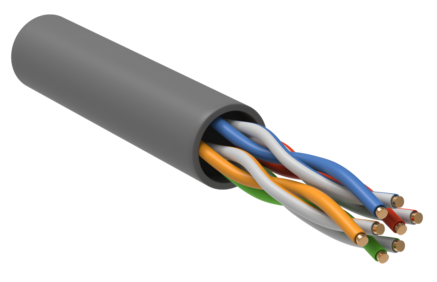 Кабель Витая пара U/UTP, кат. 5Е 4x2x24AWG solid, Ввезен из РФ, Код ОКРБ 007-2012: 27.32.13.600