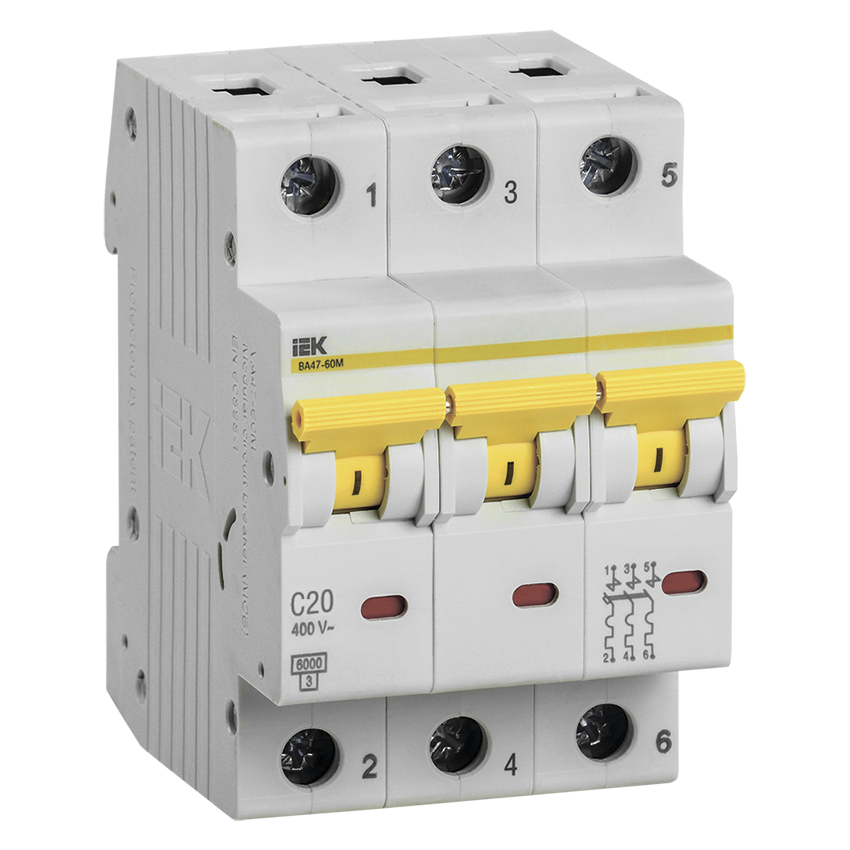 KARAT Авт. выкл. ВА47-60M 3P C 20А 6кА IEK