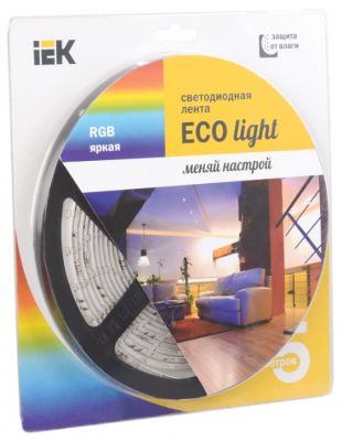 Лента LED 5м блистер LSR-3528RGB54-4.8-IP20-12V IEK-eco