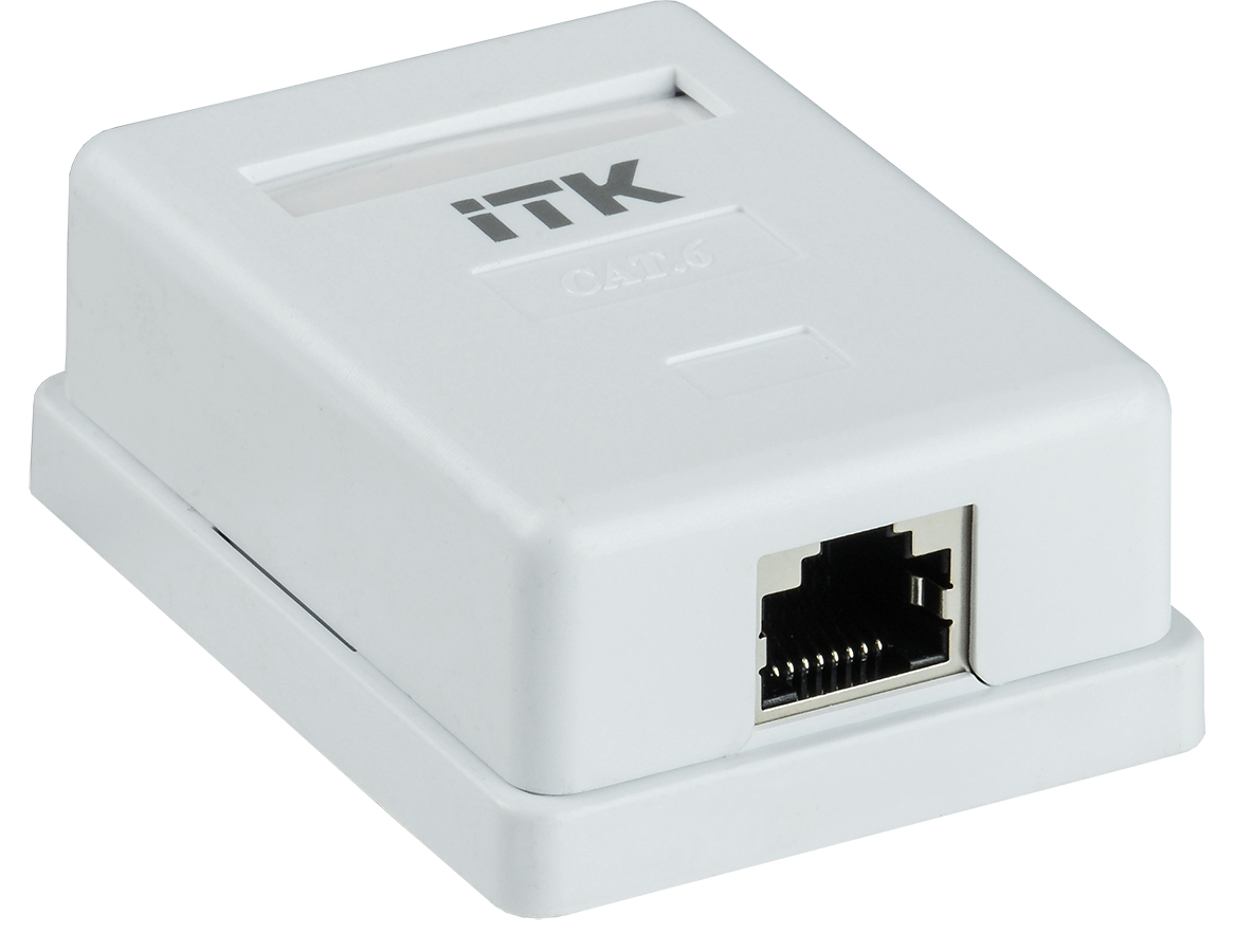 ITK Настенная инф. розетка RJ45 кат. 6 FTP 1-порт