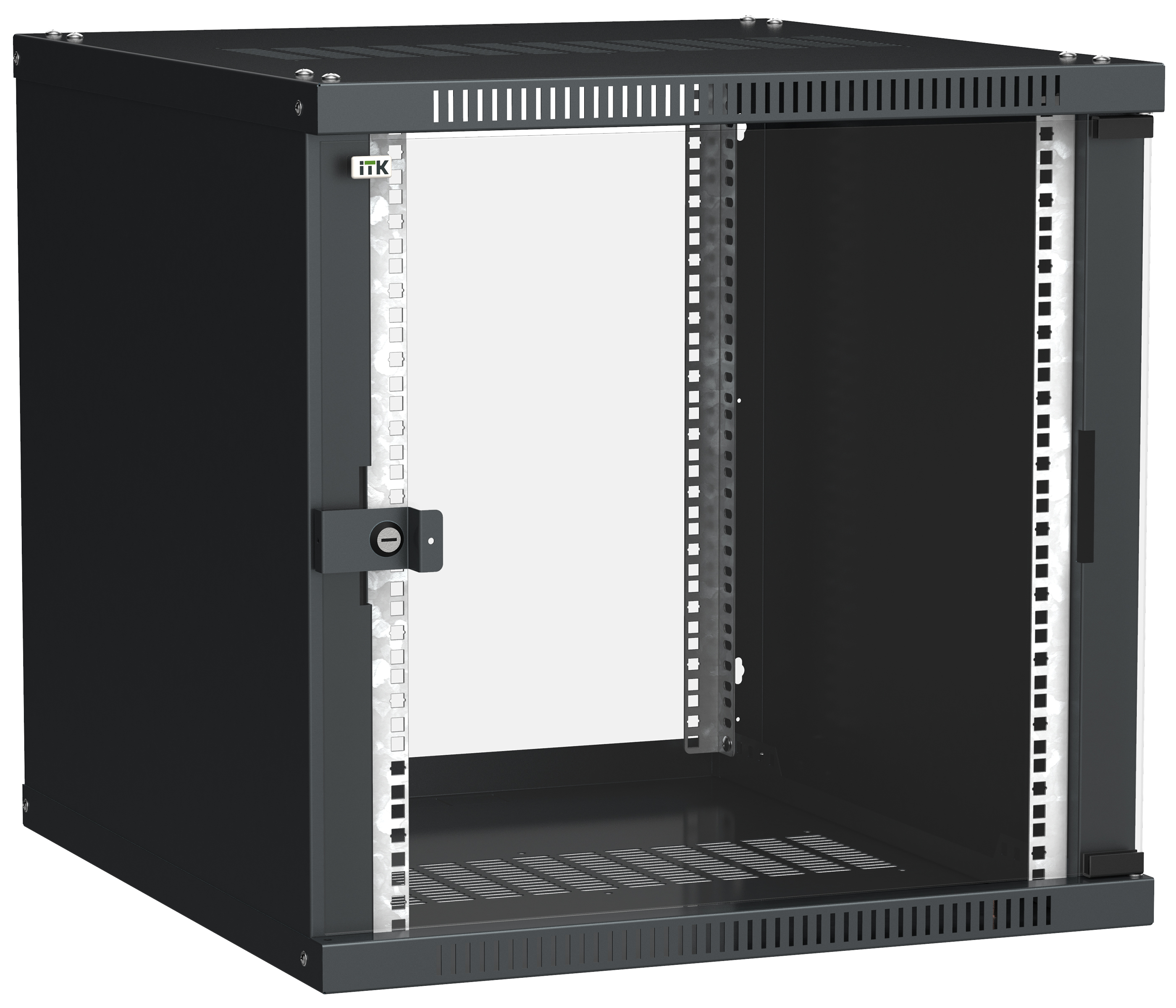 ITK Шкаф LINEA WE 9U 600x650мм дверь стекло черный