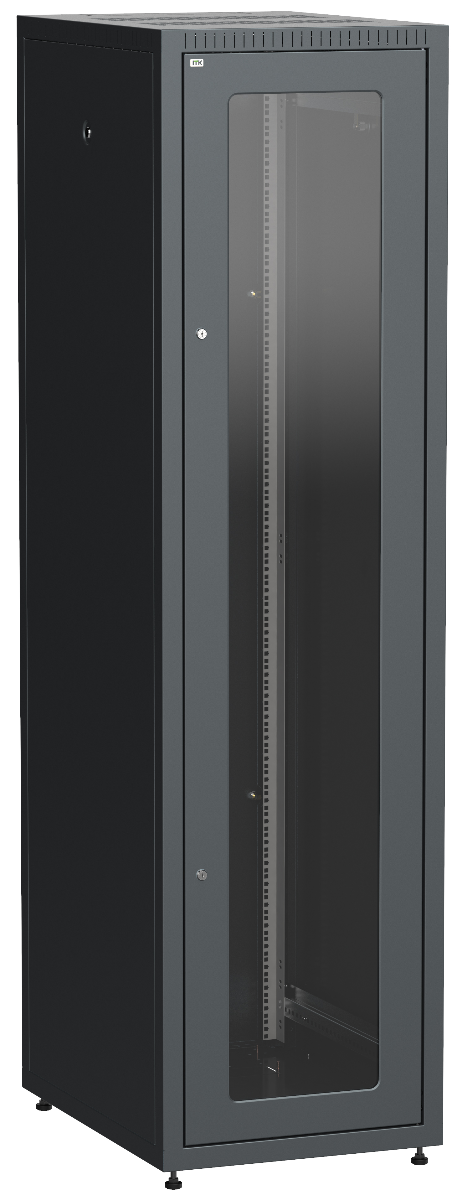 ITK Шкаф LINEA E 42U 600х800мм двери 2шт стек. и метал. чер.