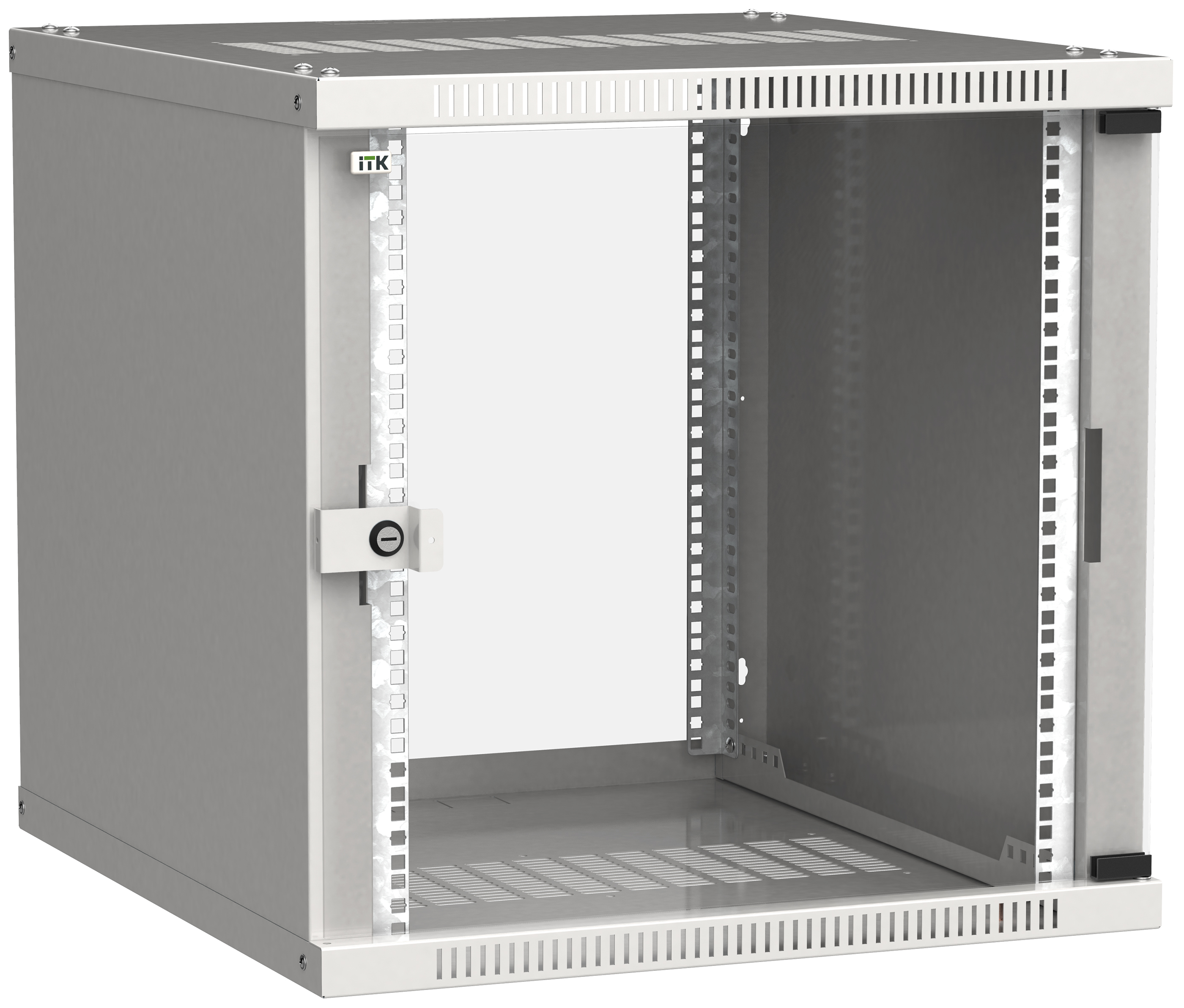 ITK Шкаф LINEA WE 9U 600x650мм дверь стекло серый