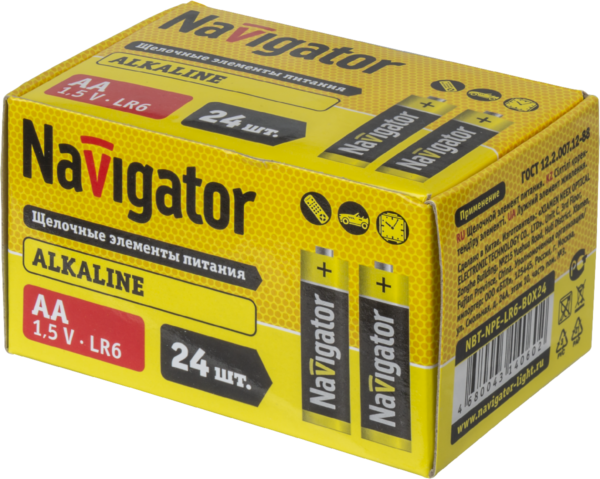 Элемент питания Navigator 14 060 NBT-NPE-LR6-BOX24, Ввезен из РФ