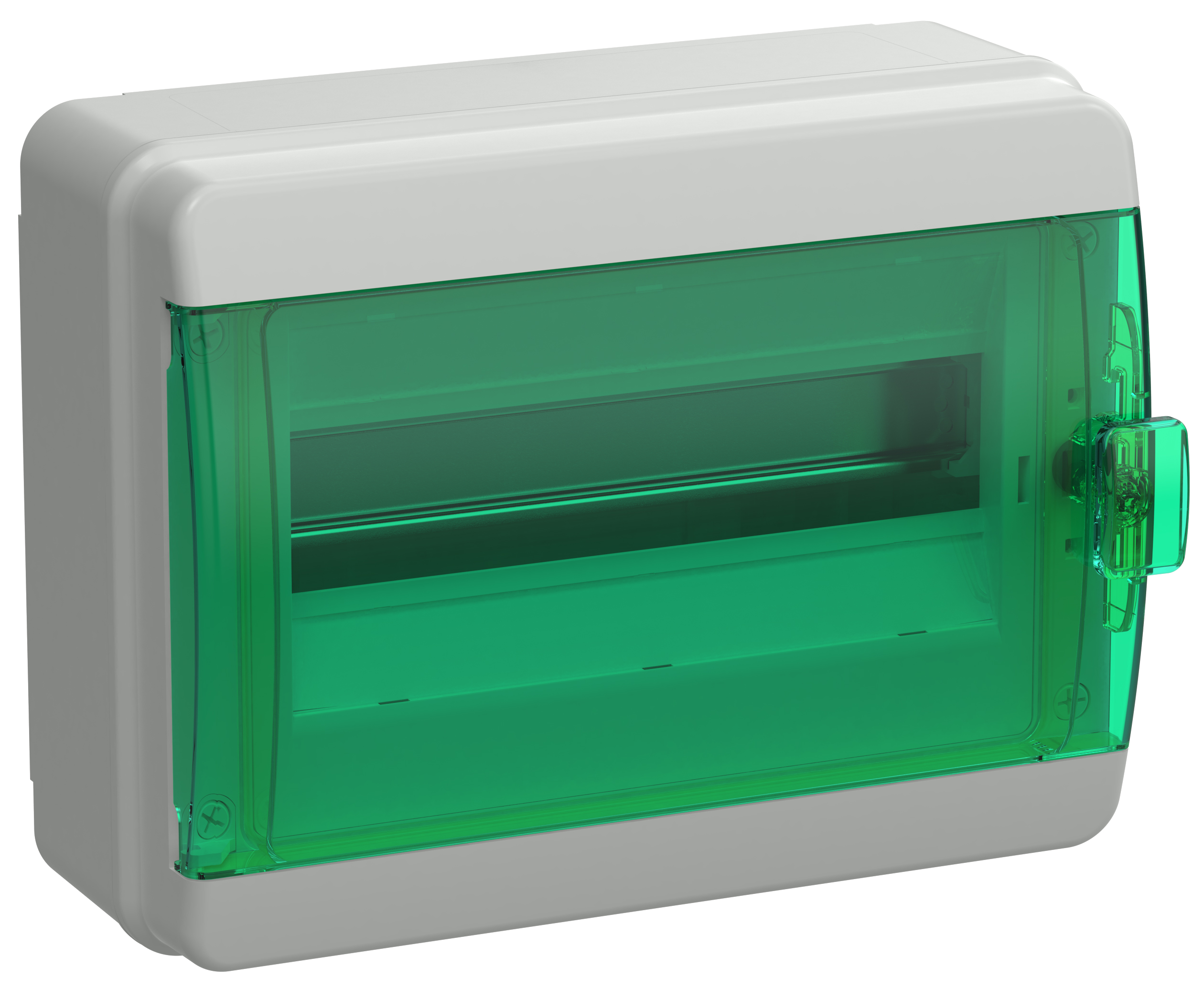 TEKFOR Корпус пластиковый КМПн-12 IP65 зеленая прозрачная дверь IEK, TF5-KP72-N-12-65-K03-K06, Ввезен из РФ