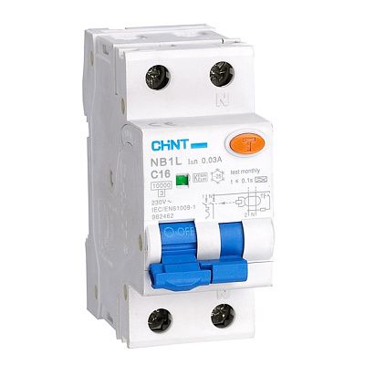 Дифференциальный автомат NB1L 1P+N C25А 30mA тип A, 10kA (36mm), (CHINT), арт.203109, Ввезен из РФ