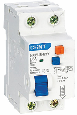 Дифференциальный автомат NXBLE-63Y 1P+N 25А 30mA электронный тип AC, х-ка C, 4.5kA (CHINT), арт.105544, Ввезен из РФ