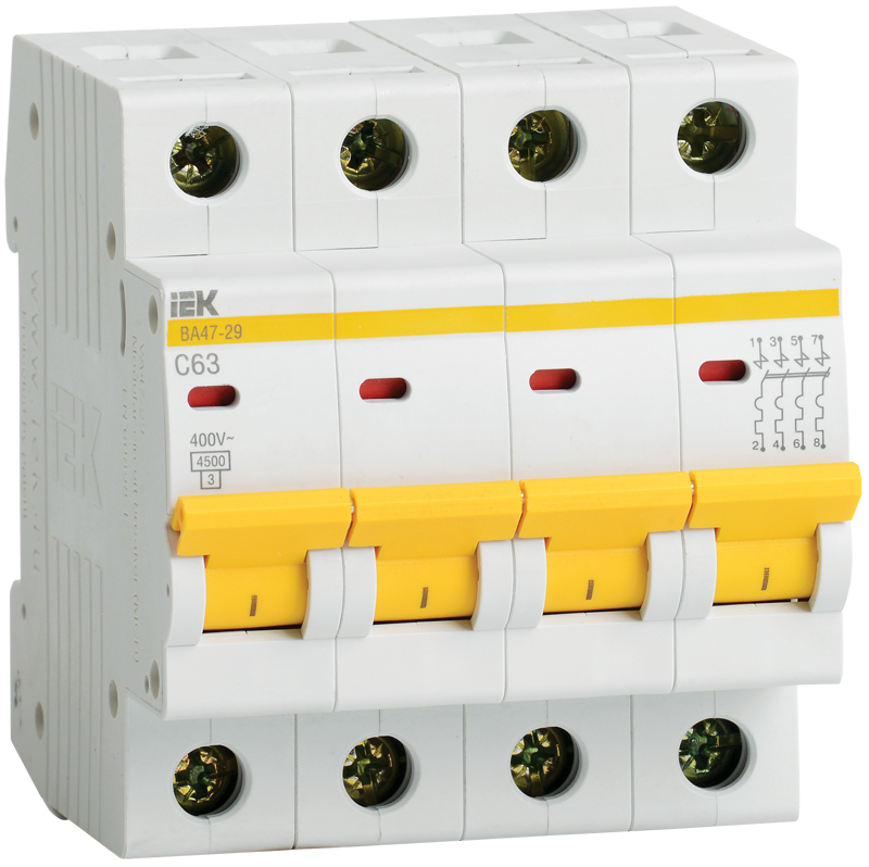 KARAT Авт. выкл. ВА47-29 4P B 1А 4,5кА IEK