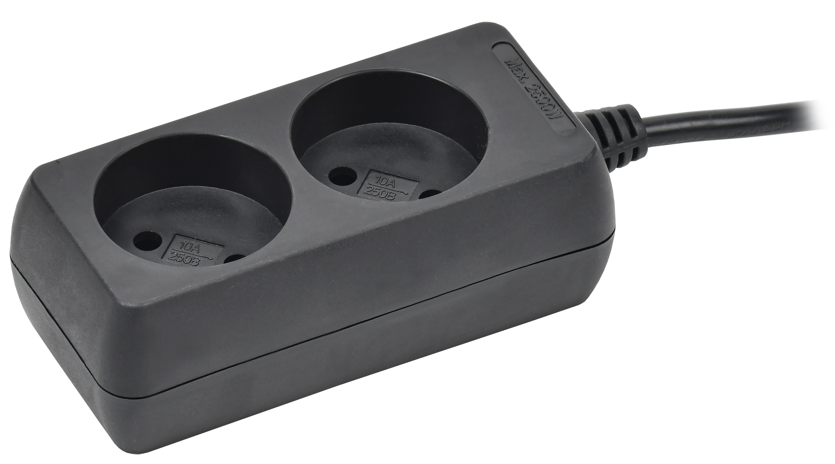 Удлинитель У2 2 места б/з 1,5м 2х0,75мм2 10А 250В чер. IEK