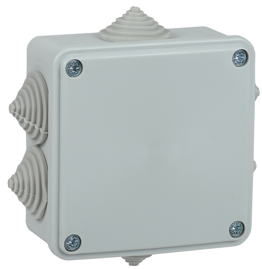Коробка расп. КМ для о/п 100х100х45мм IP44 6 вв. серая IEK