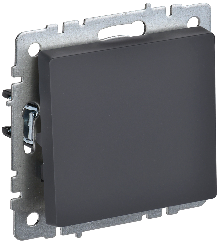 BRITE Выключатель 1-клавишный 10А ВС10-1-0-БрГ графит IEK, BR-V10-0-10-K53  IEK, Ввезен из РФ. Код ОКРБ 007-2012: 27.33.11