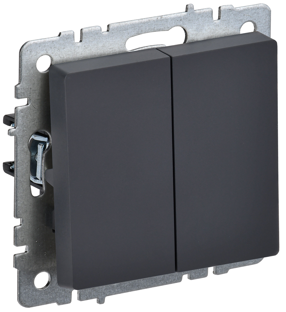 BRITE выключатель 2-кл. 10А ВС10-2-0-БрГ граф. IEK, BR-V20-0-10-K53,  Ввезен из РФ. Код ОКРБ 007-2012: 27.33.11
