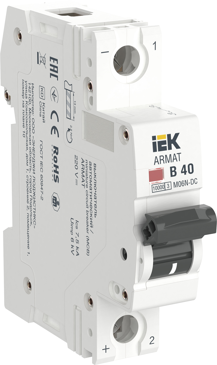 ARMAT Авт. выкл. M06N-DC 1P B 40А IEK